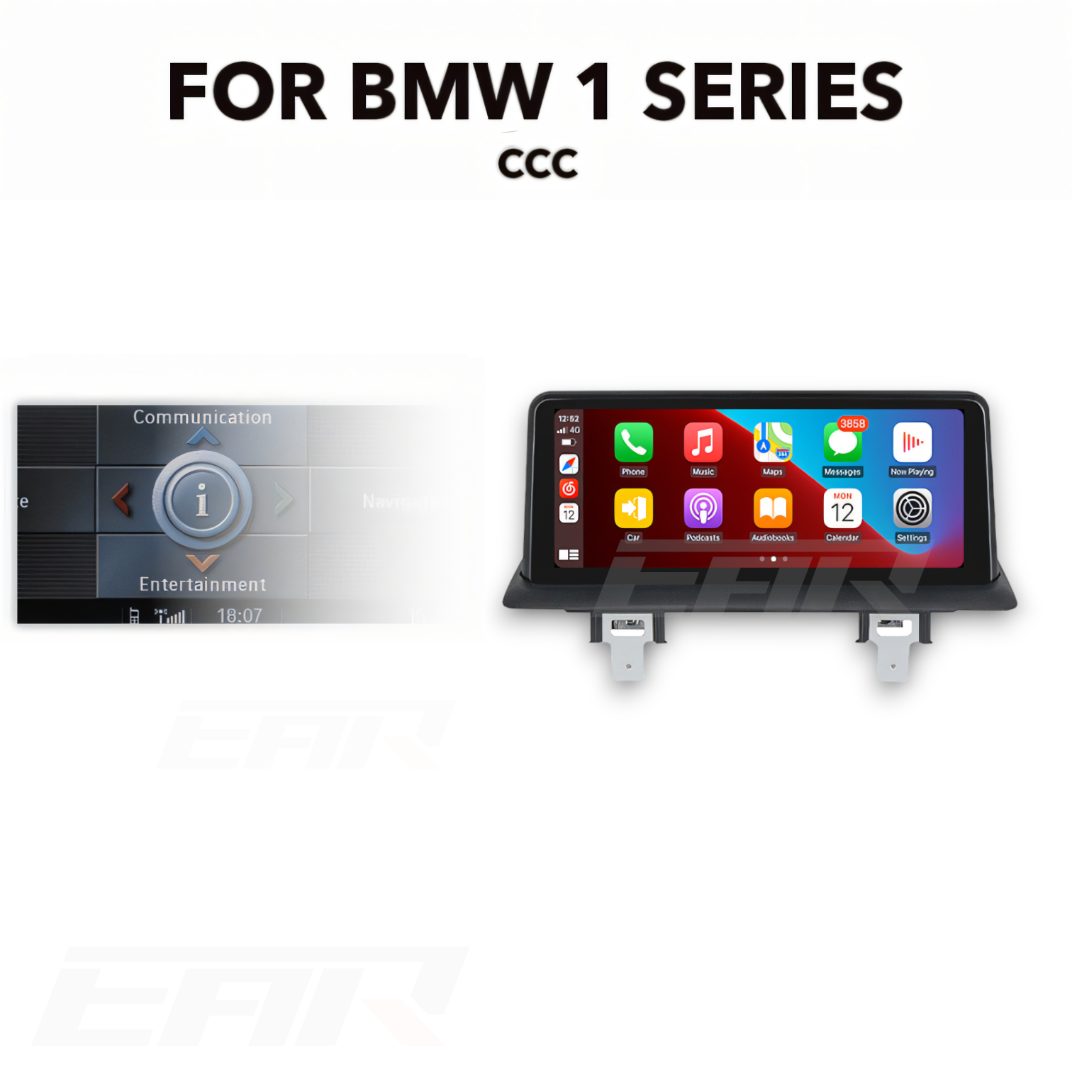 BMW 1 Series (E81, E82, E87, E88) 10.25" Multimedia Touchscreen Display + Built-in Wireless CarPlay & Android Auto (2004 - 2012) (LHD & RHD) - Euro Active Retrofits