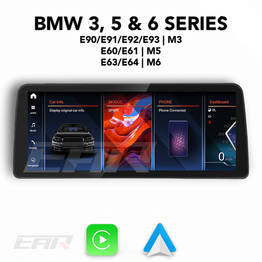 BMW iDrive 8 Android 13.0 3, 5 & 6 Series Multimedia 12.3" Touchscreen Display + Built-In Wireless Carplay & Android Auto | 2003 - 2012