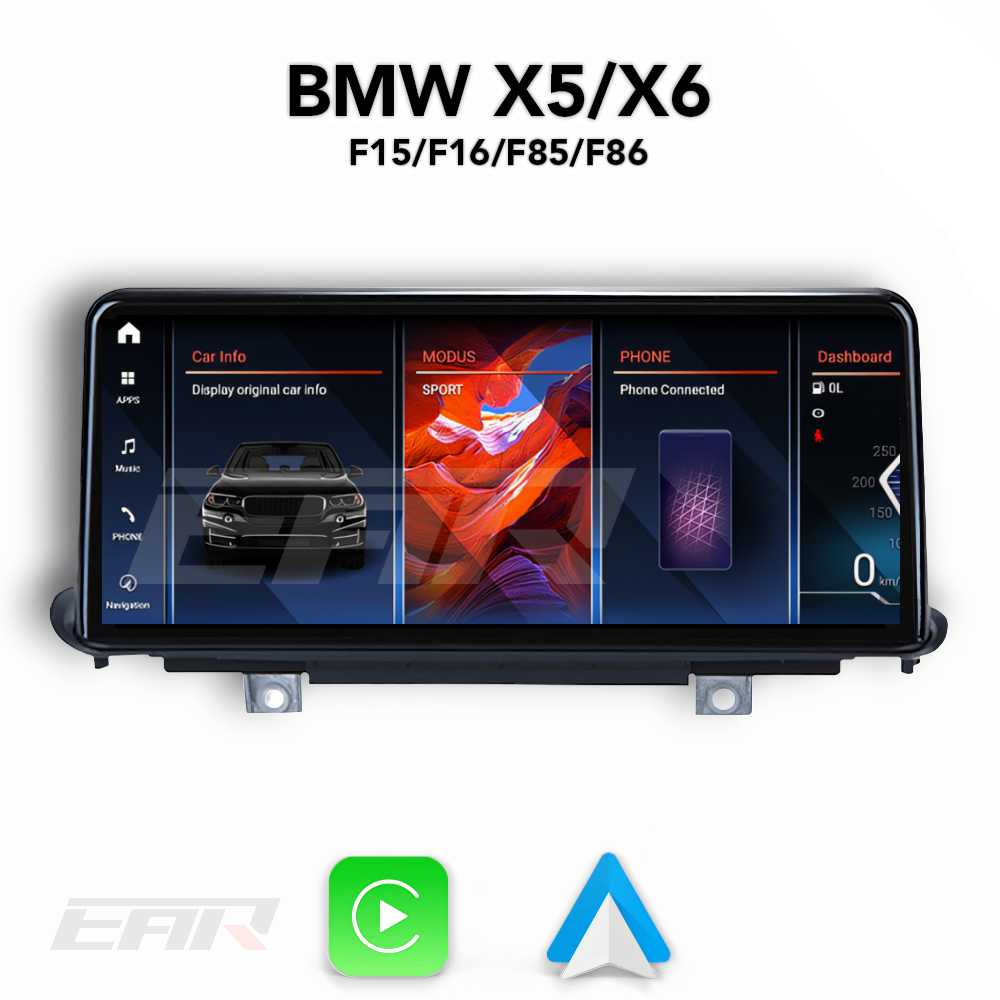 BMW iDrive 8 Android 13.0 X5 & X6 (F15/F16/F85/F86) Multimedia 10.25"/12.3" Touchscreen Display + Built-In Wireless Carplay & Android Auto | 2014 - 2019