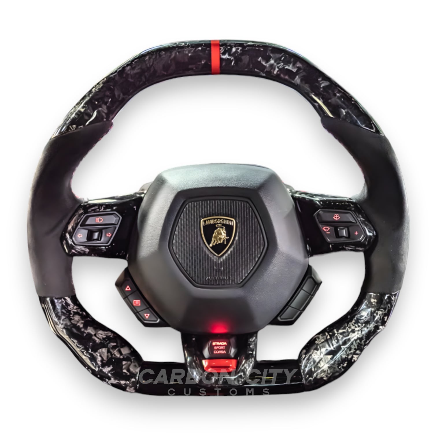 Lamborghini Huracán Style Customizable Steering Wheel - Carbon City Customs