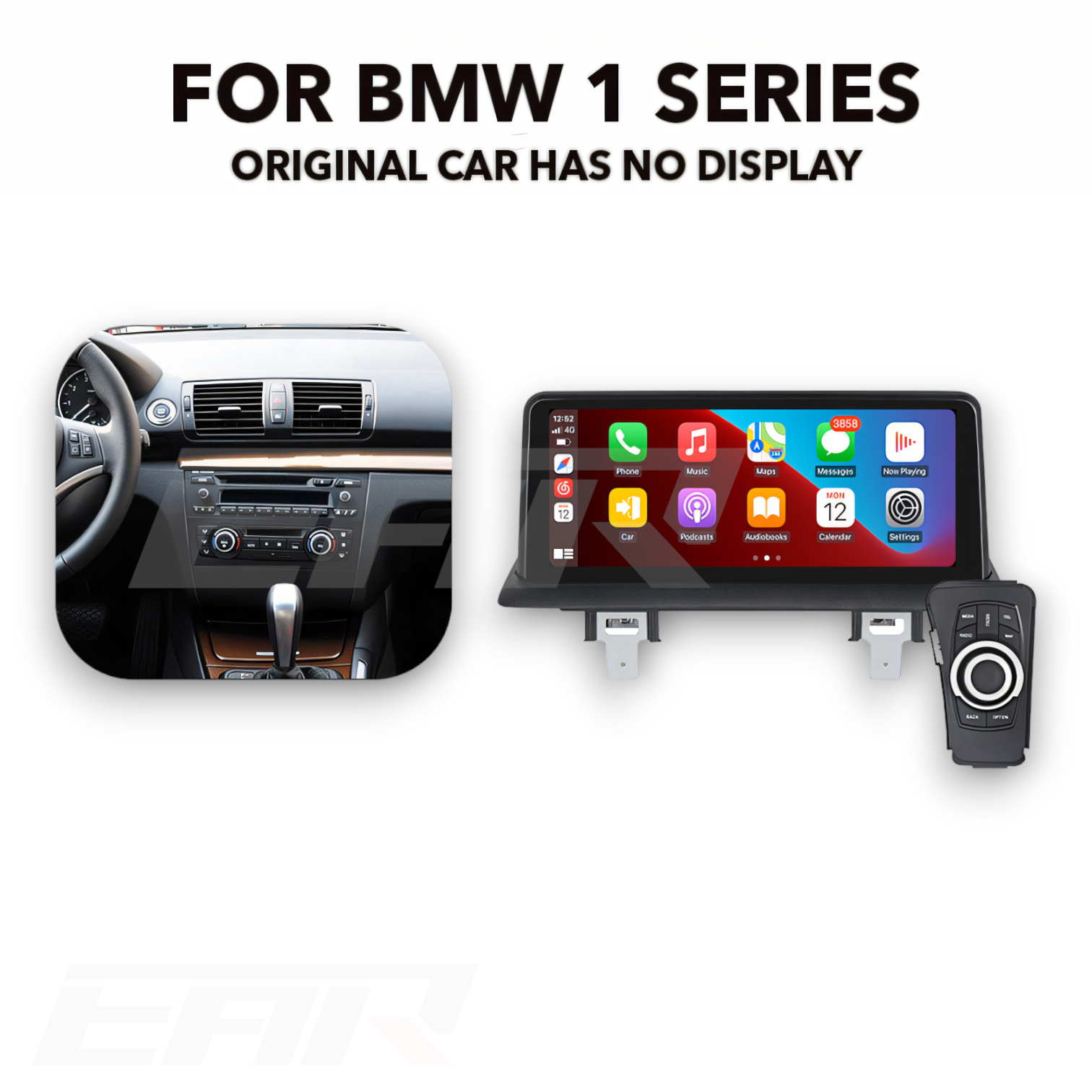 BMW 1 Series (E81, E82, E87, E88) 10.25" Multimedia Touchscreen Display  + Built-in Wireless CarPlay & Android Auto (2004 - 2012) (LHD & RHD) - Euro Active Retrofits