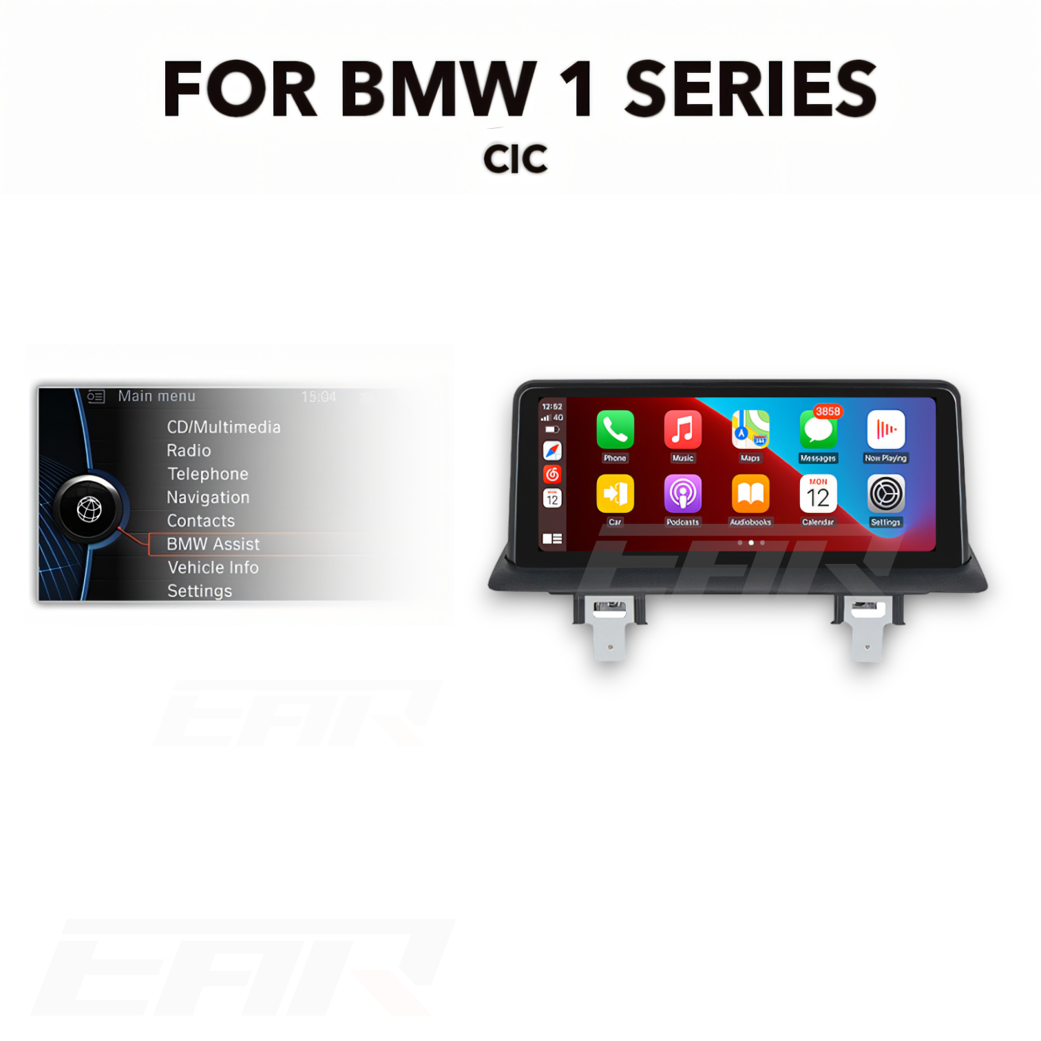 BMW 1 Series (E81, E82, E87, E88) 10.25" Multimedia Touchscreen Display  + Built-in Wireless CarPlay & Android Auto (2004 - 2012) (LHD & RHD) - Euro Active Retrofits