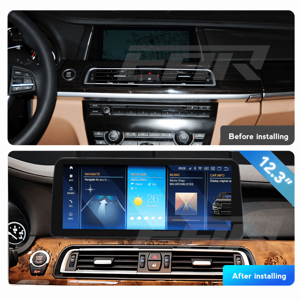 BMW iDrive 8 Android 12.0 7 Series (F01/F02) Multimedia 10.25"/12.3" Touchscreen Display + Built-In Wireless Carplay & Android Auto | 2008 - 2015 | LHD/RHD - Euro Active Retrofits