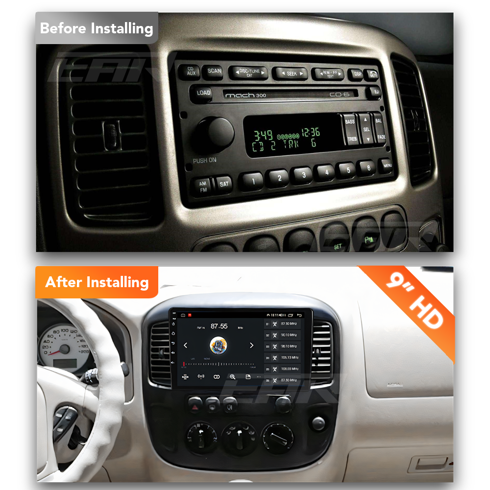 Ford Escape (2000 - 2007) Multimedia 9" Touchscreen Display + Built-In Wireless Carplay & Android Auto - Euro Active Retrofits