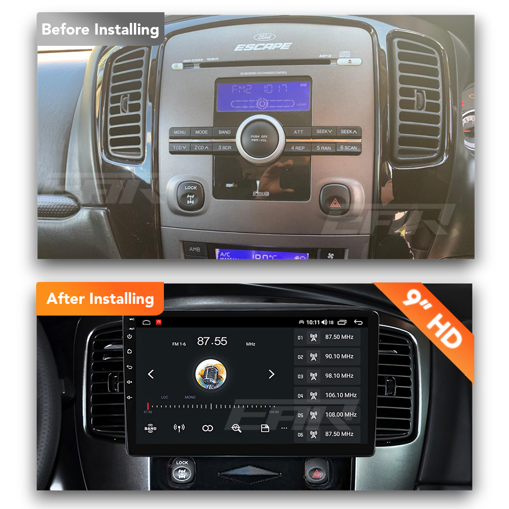 Ford Escape/Kuga (2006 - 2012) Multimedia 9" Touchscreen Display + Built-In Wireless Carplay & Android Auto - Euro Active Retrofits