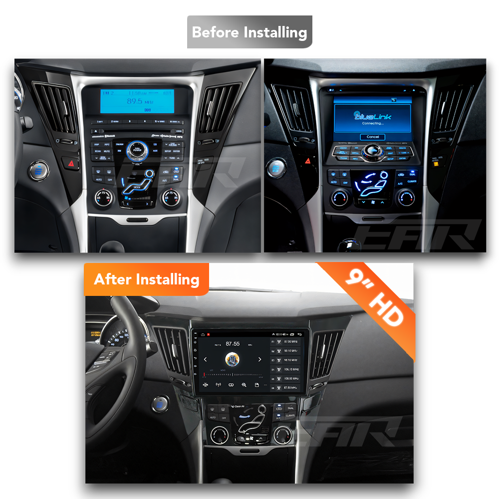 Hyundai Sonota (2010 - 2014) Multimedia 9" Touchscreen Display + Built-In Wireless Carplay & Android Auto - Euro Active Retrofits