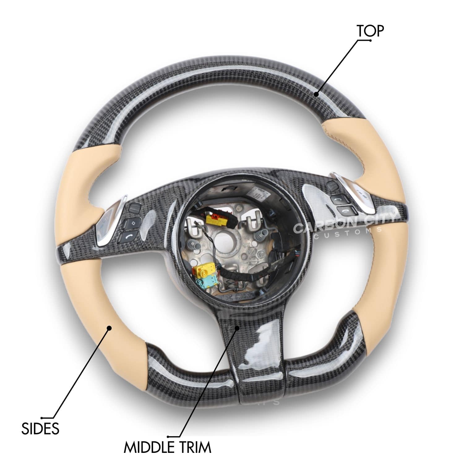 Porsche 2008 - 2014 Style Customizable Steering Wheel - Carbon City Customs