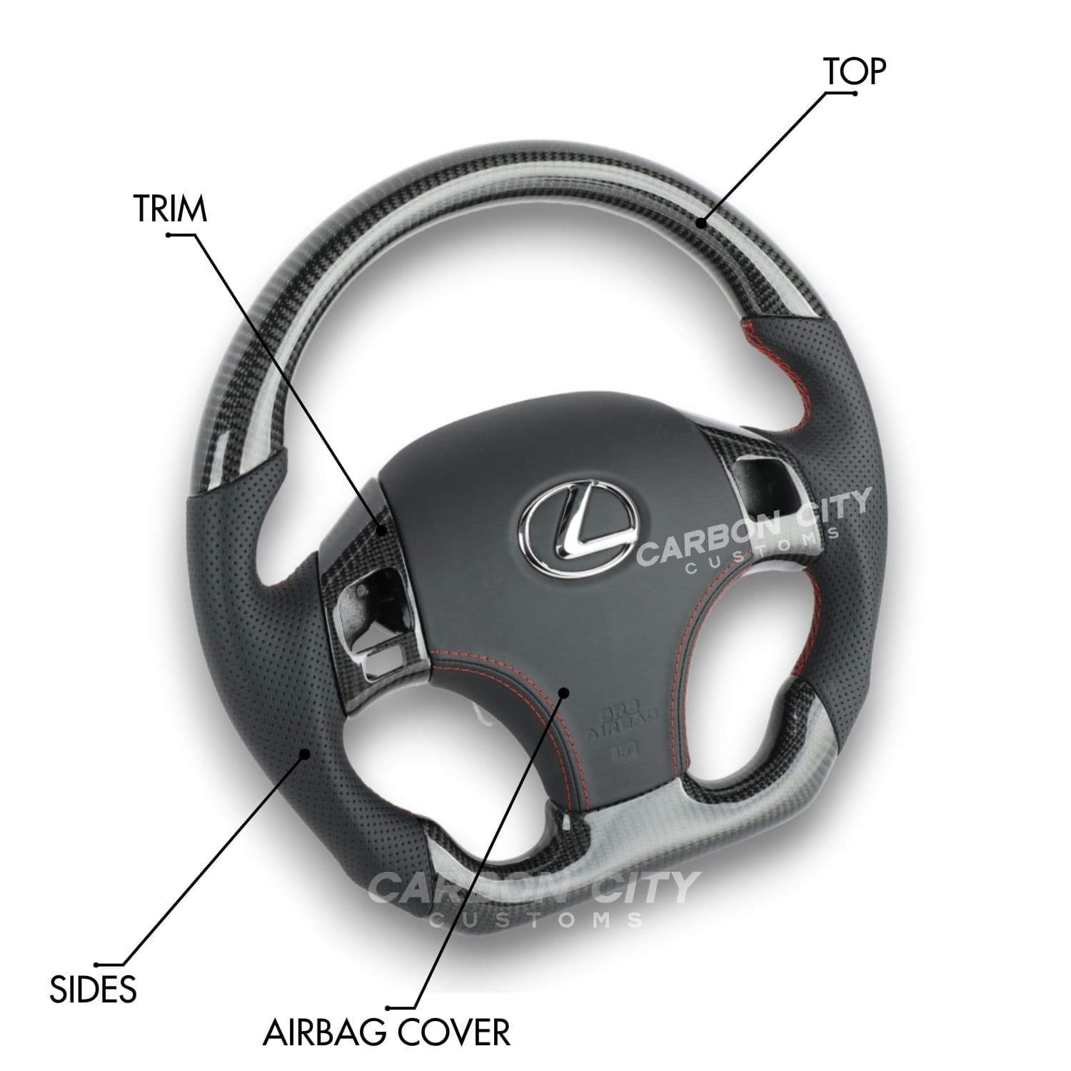 Lexus IS Style Customizable Steering Wheel | 2005 - 2012 - Carbon City Customs