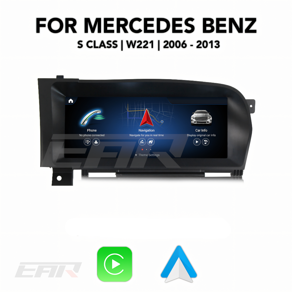 Mercedes Benz S Class Android 12.0 (W221) Multimedia 10.25" Touchscreen Display + Built-In Wireless Carplay & Android Auto | 2006 - 2013 | LHD/RHD - Euro Active Retrofits