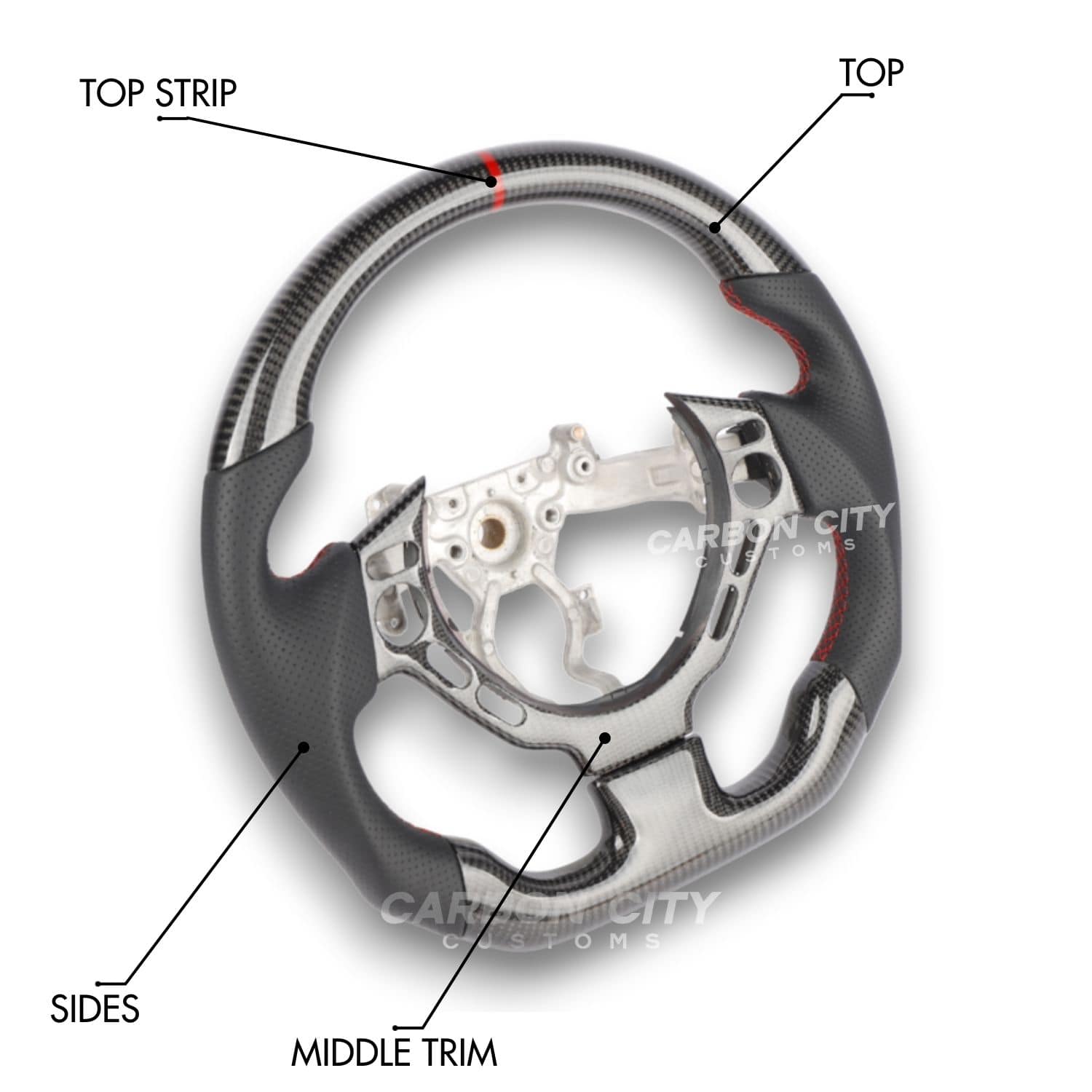 Nissan GT-R R35 (2007 - 2015) Style Customizable Steering Wheel - Carbon City Customs