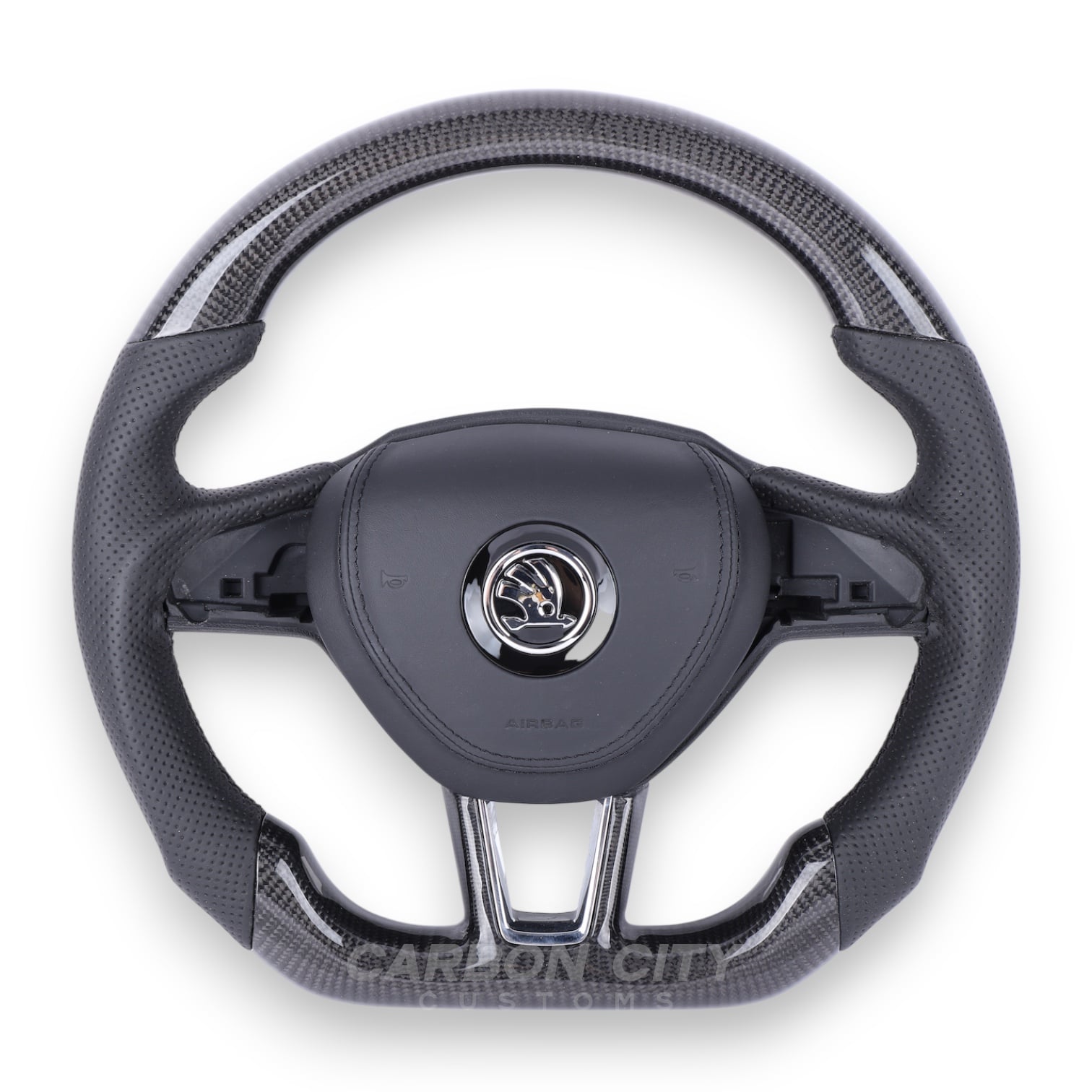 Skoda Octavia Style Customizable Steering Wheel - Carbon City Customs