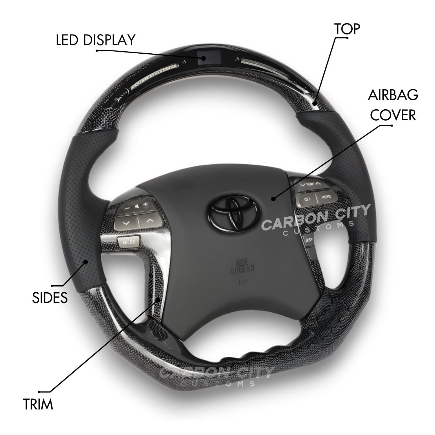 Toyota Hilux N70 Style Customizable Steering Wheel - Carbon City Customs