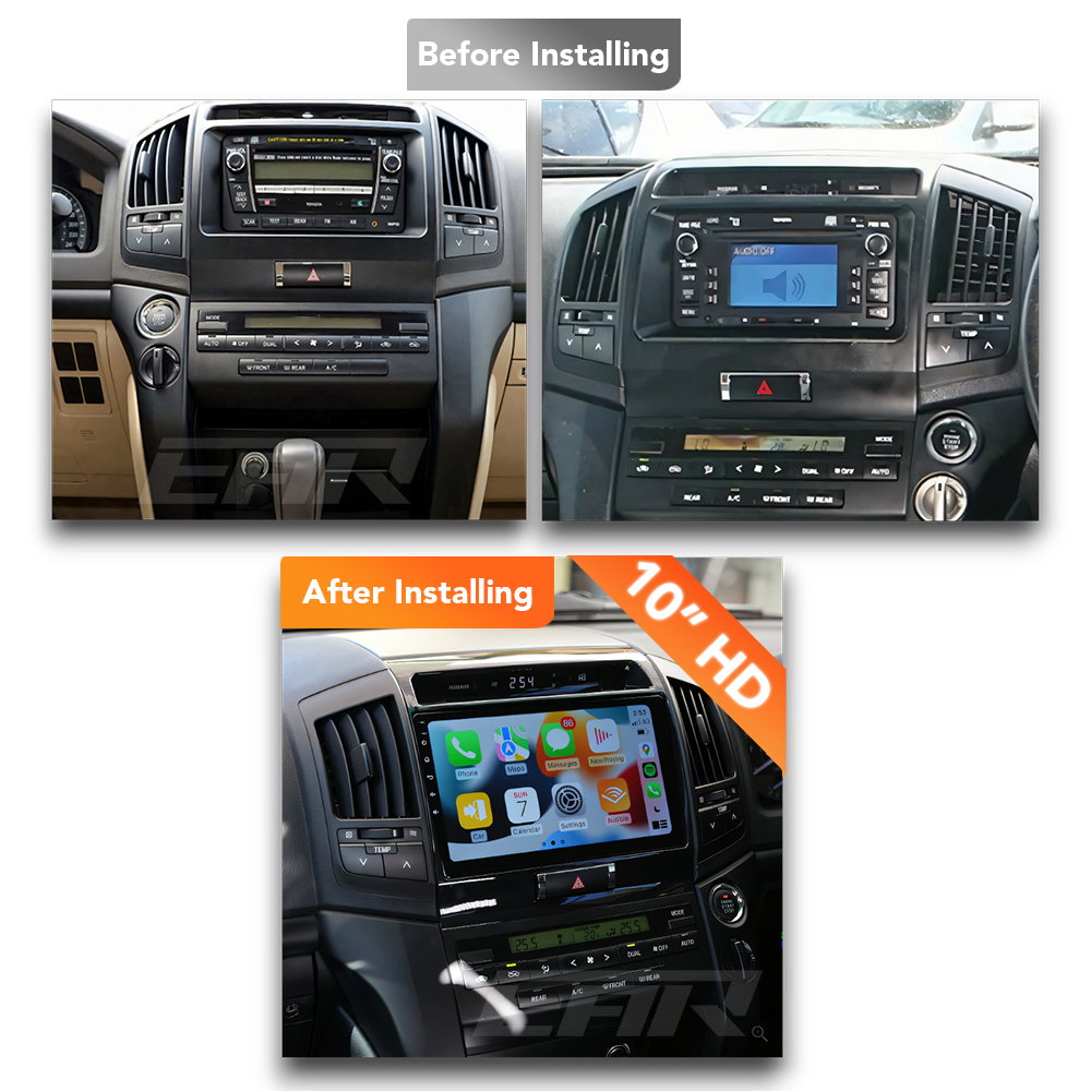 Toyota Land Cruiser 200 Series (2007 - 2015) Multimedia 10" Touchscreen Display + Built-In Wireless Carplay & Android Auto - Euro Active Retrofits