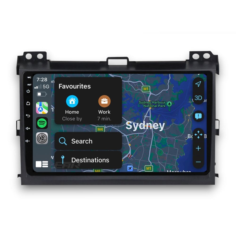 Toyota Prado 120 Series (2003 - 2009) Multimedia 9" Touchscreen Display + Built-In Wireless Carplay & Android Auto - Euro Active Retrofits