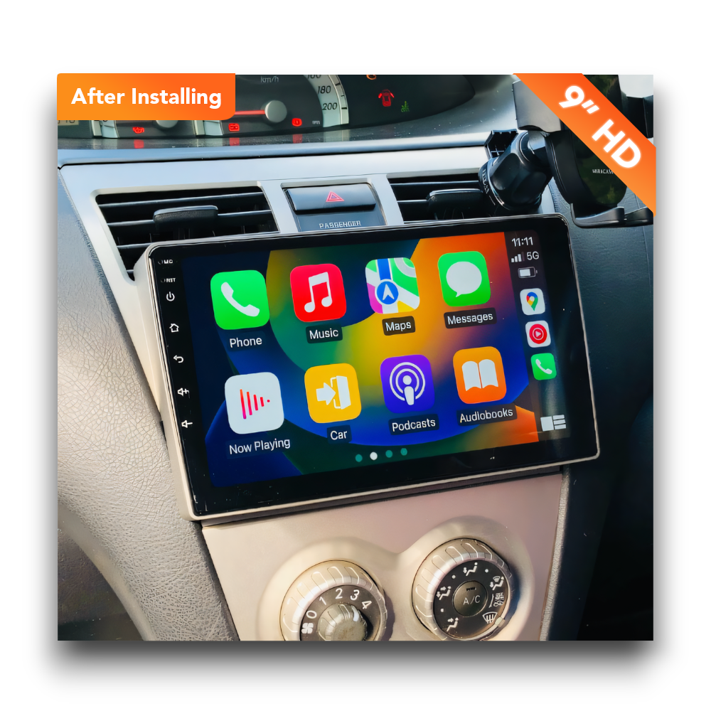 Toyota Yaris (2005 - 2011) Multimedia 9" Touchscreen Display + Built-In Wireless Carplay & Android Auto - Euro Active Retrofits