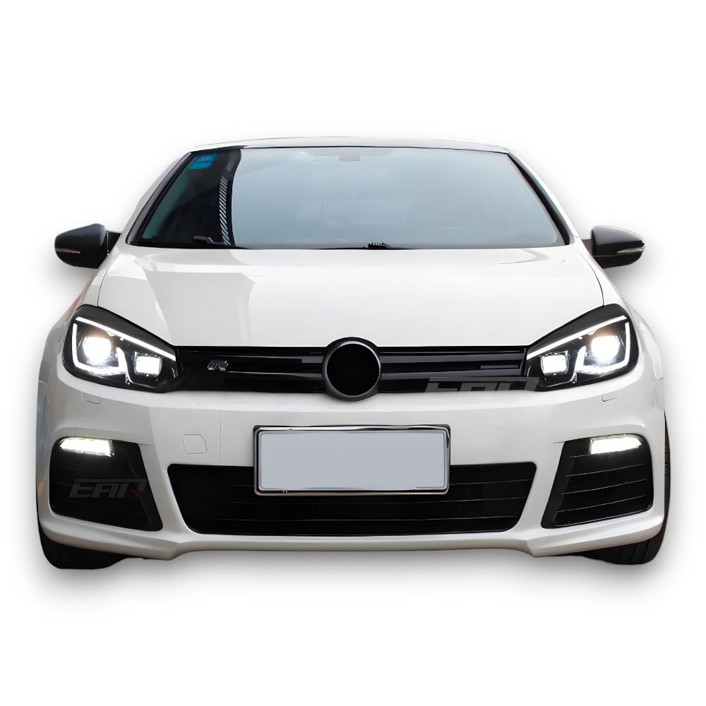 EuroLuxe Volkswagen Golf Mk6 Xenon Angel LED Headlights (2009 - 2012) - Euro Active Retrofits